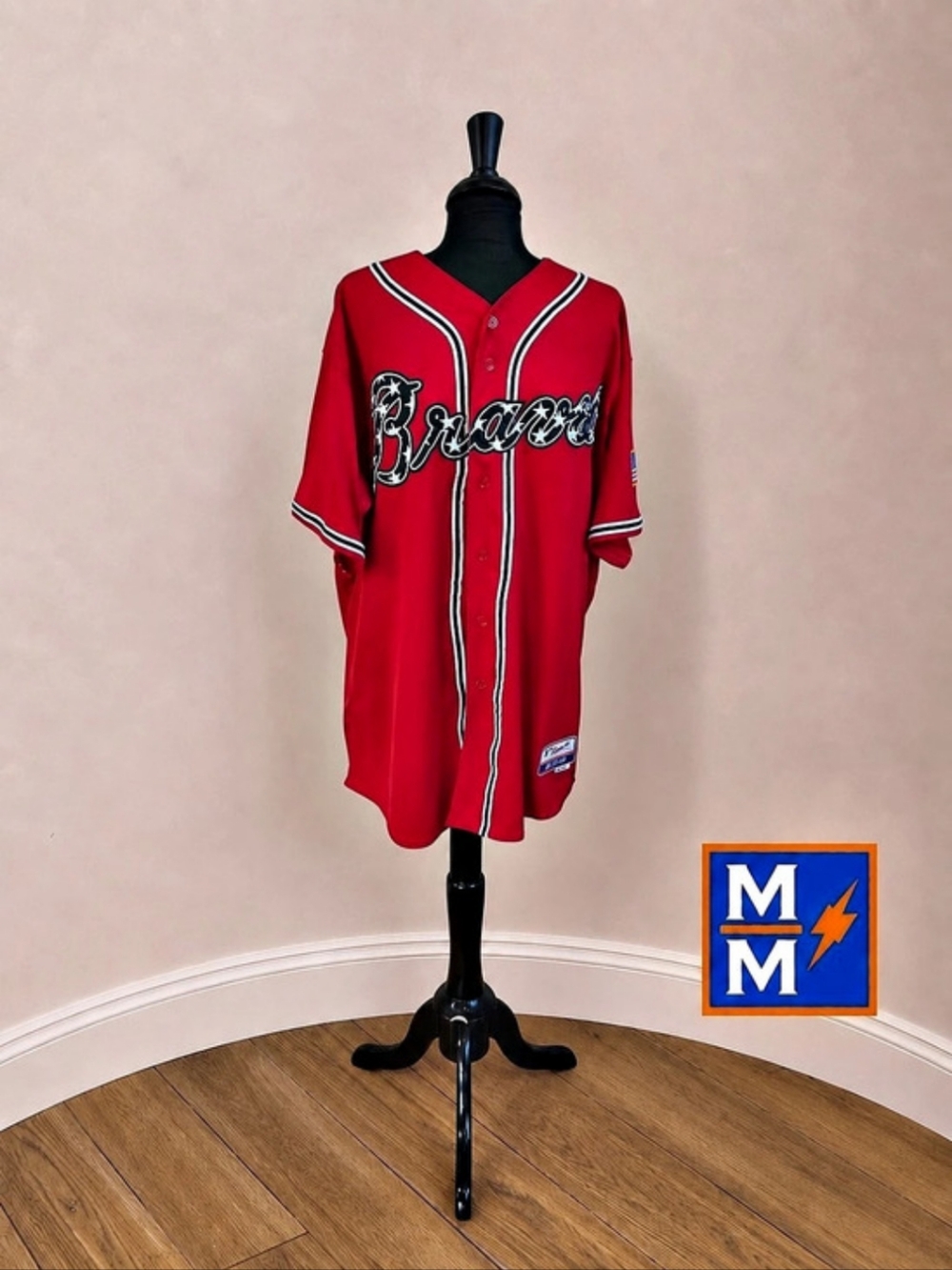 Majestic Atlanta Braves Authentic Collection Stars & Stripes Jersey 52 2XL